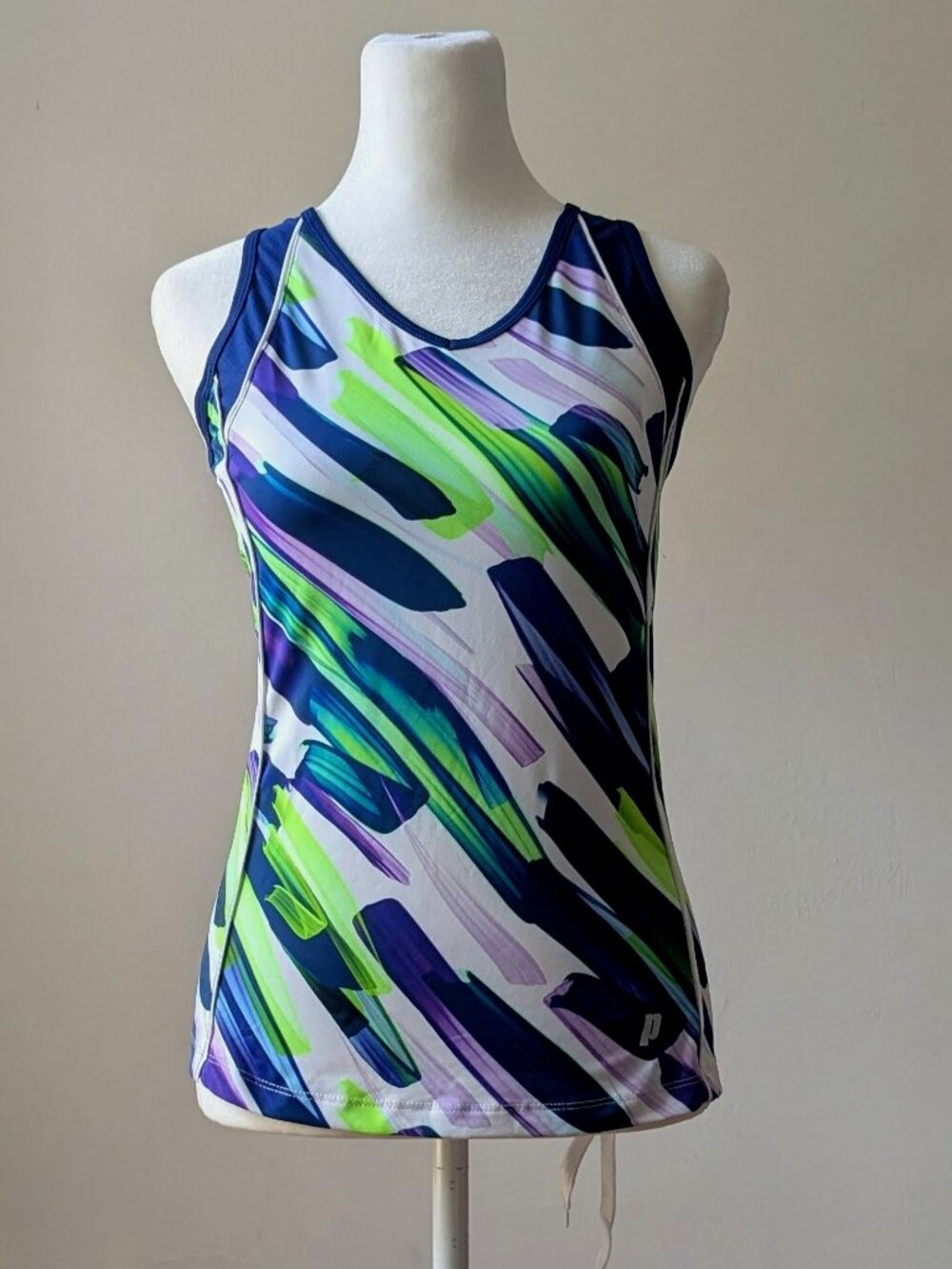 Prince Neon Brushstroke Tennis Racerback Tank Top UV Defense Size XS